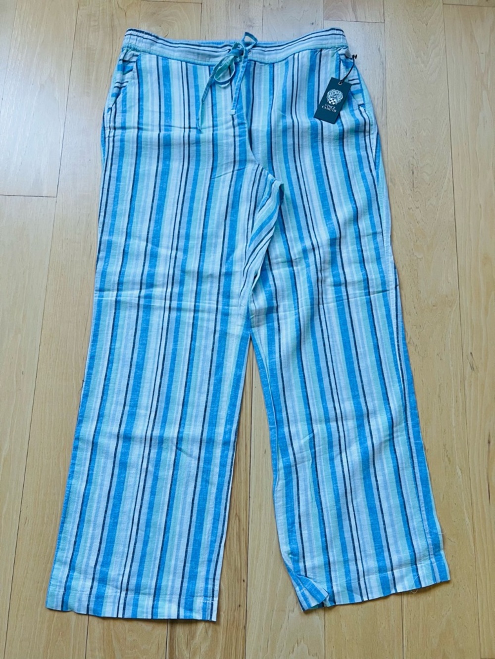 New! Vince Camuto  Blue & White Striped Pants